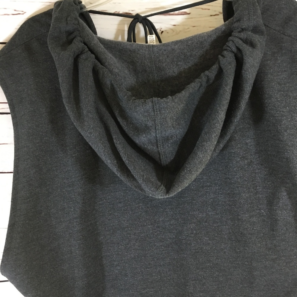 SOLD ~ Victoria's Secret Gray Sleeveless Hoodie - Picture 4 of 8